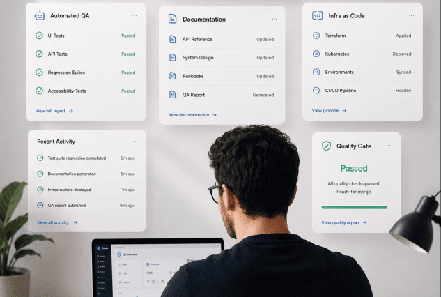 A ProductSquads engineer working across QA, documentation and infrastructure dashboards